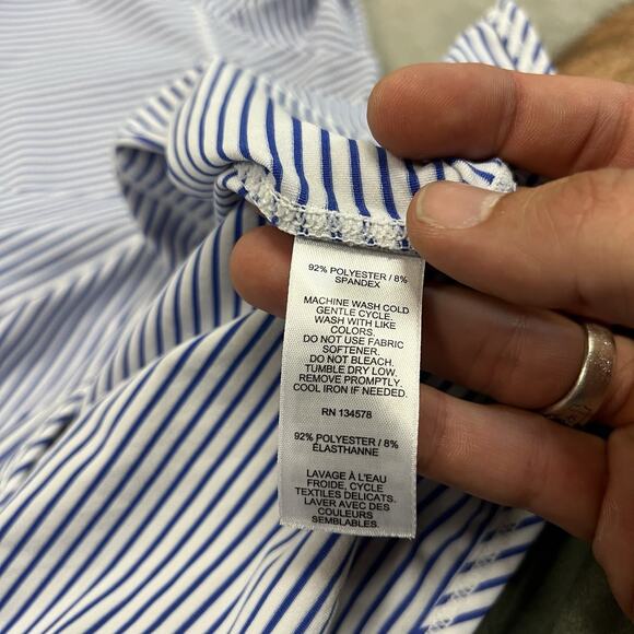 Vineyard Vines Men's Large Sankaty 1/4 Zip Performance Pullover Striped Blue - Picture 7 of 7